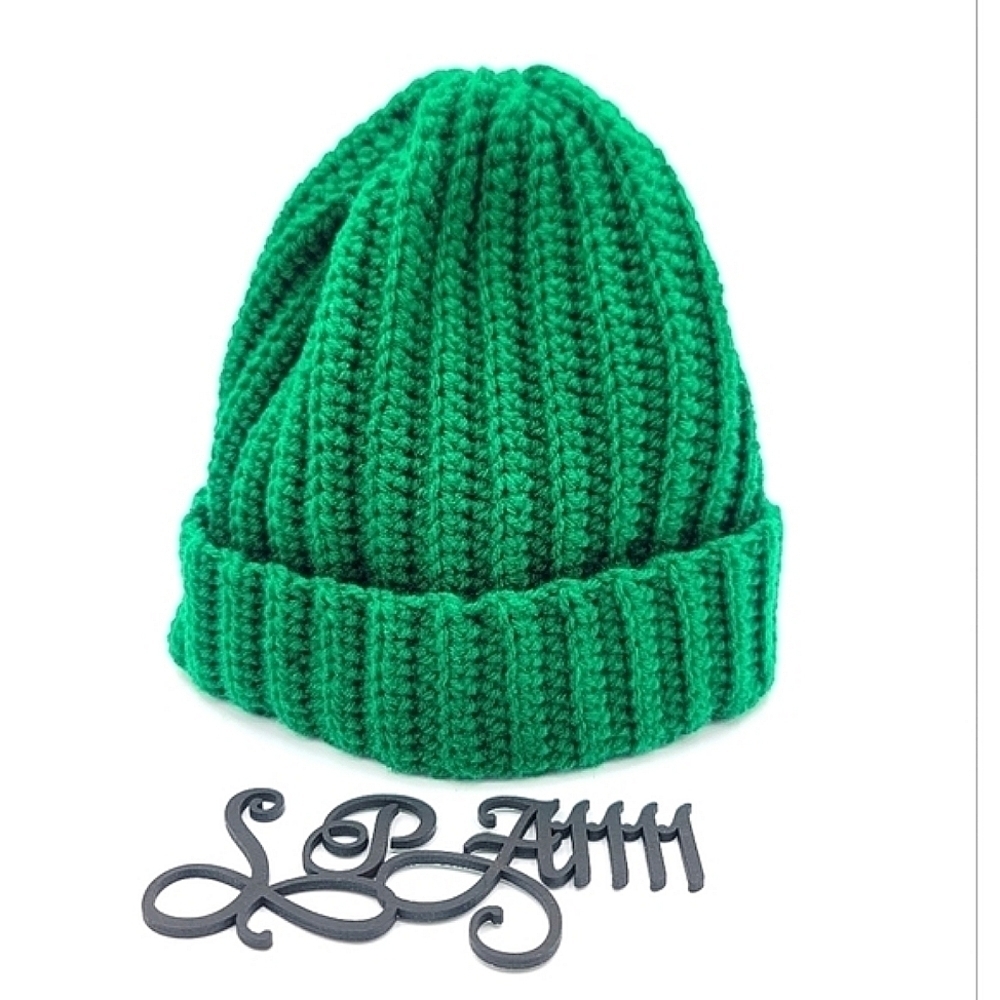 Emerald Green Handmade Knitted Hat Beanie #1064